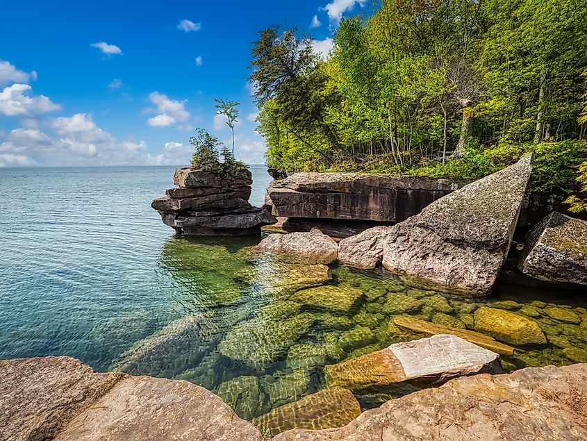 Lake Superior coastline in La Pointe, Wisconsin