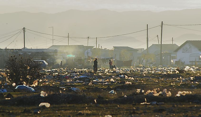 Gypsy slum in Podgorica, Montenegro