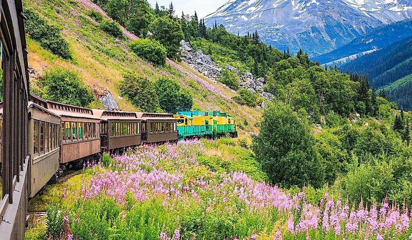Skagway, Alaska. The scenic White Pass & Yukon Route Railroad.