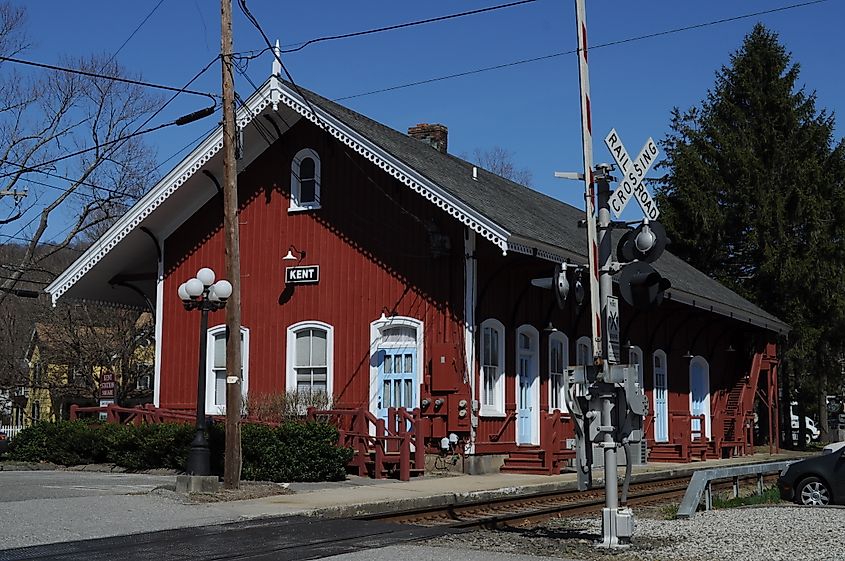 The former station building, now occupied by a pharmacy.