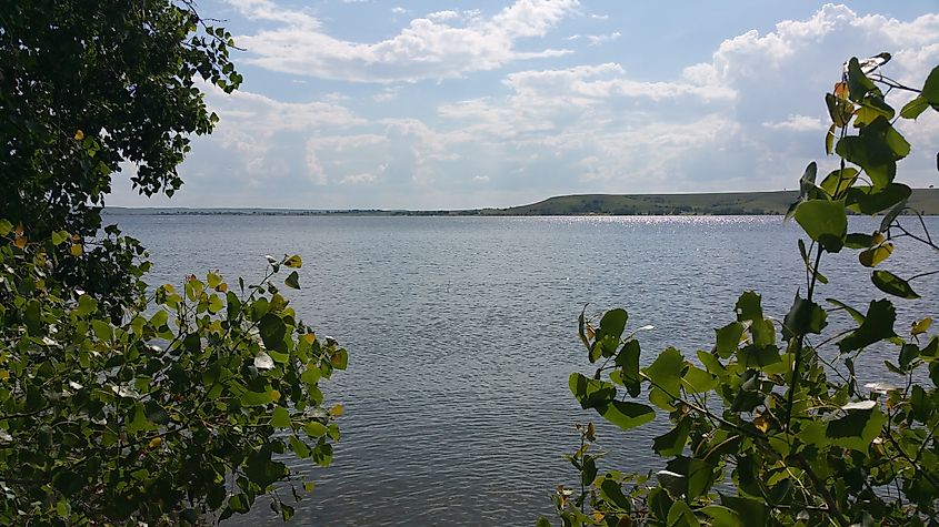 Scenic Lake Wilson in Kansas.