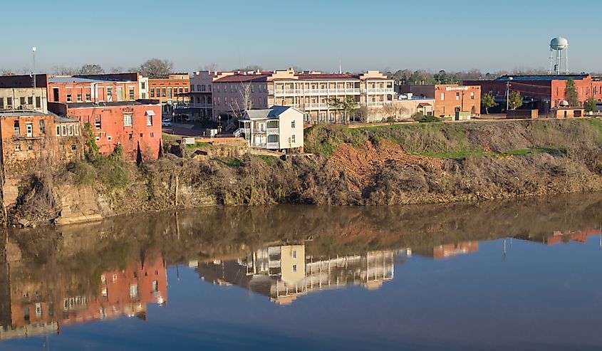 Selma, Alabama, showcasing the town's historic architecture, streets, and the riverfront