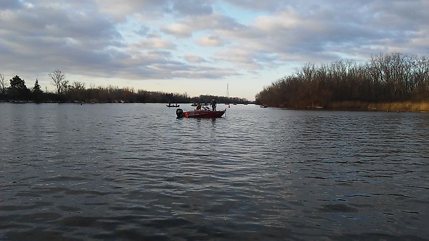 Fishing on the Saginaw River.
