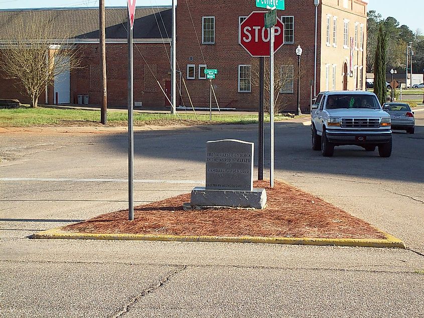 World's smallest city block, located in Dothan, Alabama
