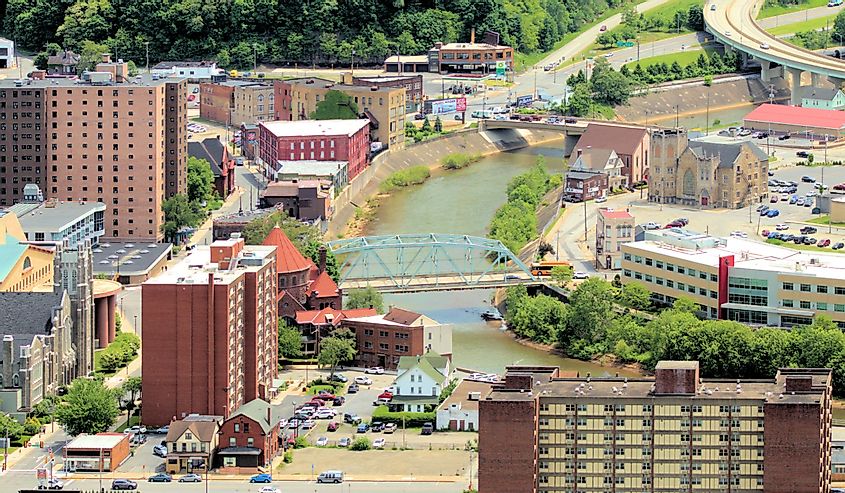 A view of downtown Johnstown as seen from the Inclined Plane, Johnstown, Pennsylvania