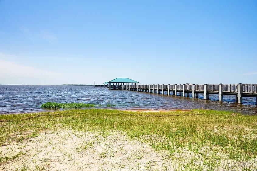 Gulf coast beach in Ocean Springs, Mississippi