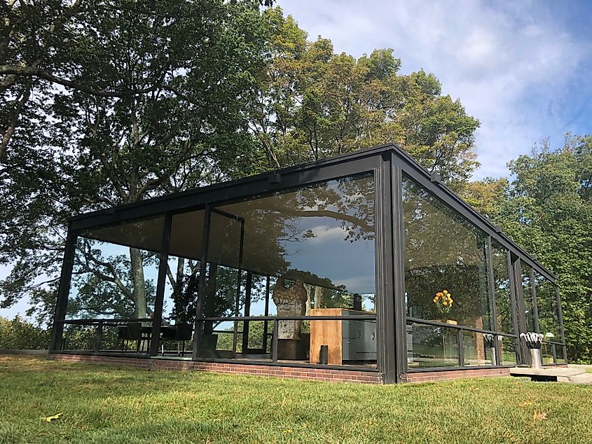 The Glass House by Philip Johnson in New Canaan, Connecticut