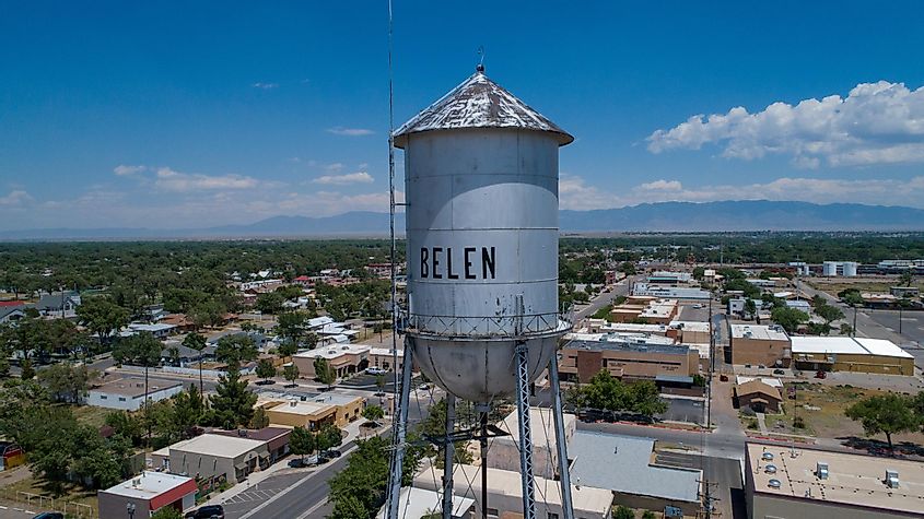 Aerial picture of Belen New Mexico. Editorial credit: MICHAEL A JACKSON FILMS / Shutterstock.com