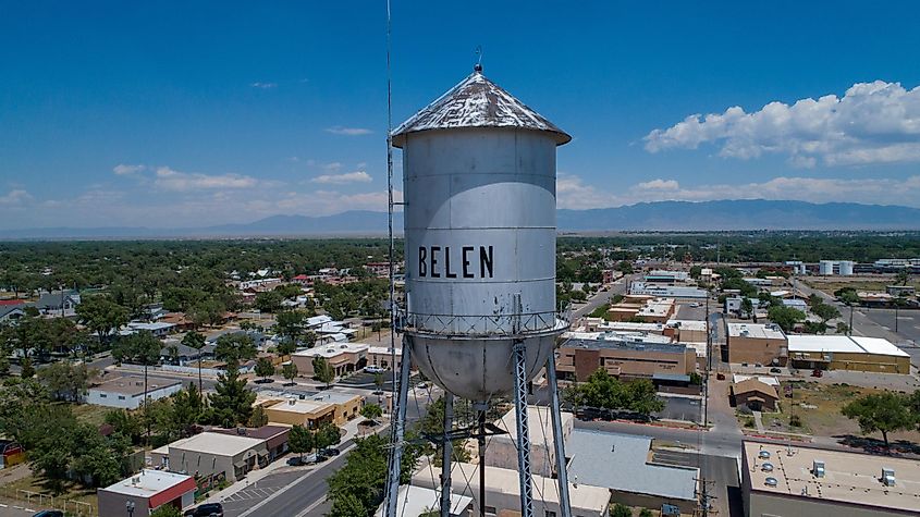 Aerial picture of Belen New Mexico. Editorial credit: MICHAEL A JACKSON FILMS / Shutterstock.com