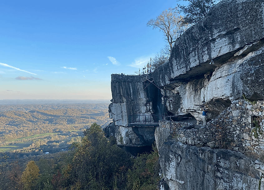 View of Lover's Leap at Rock City from the Observation Deck