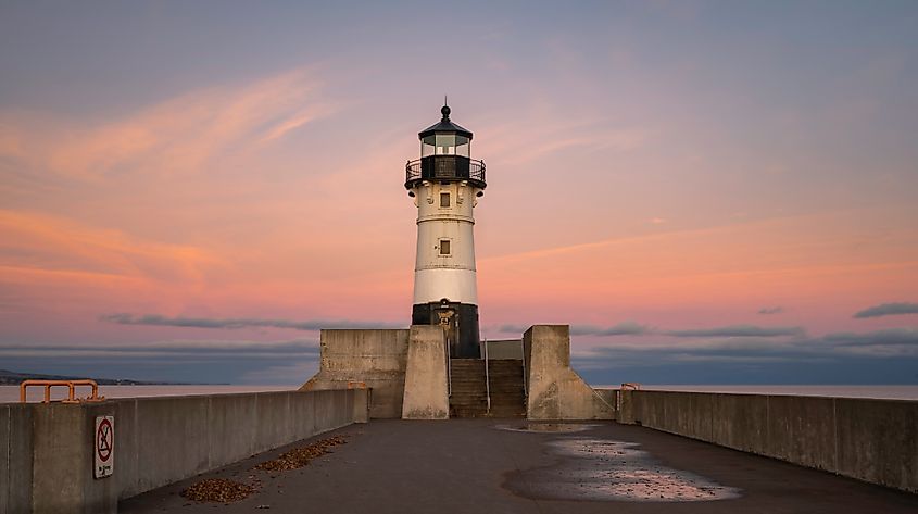 Duluth Harbor at the western tip of Lake Superior.
