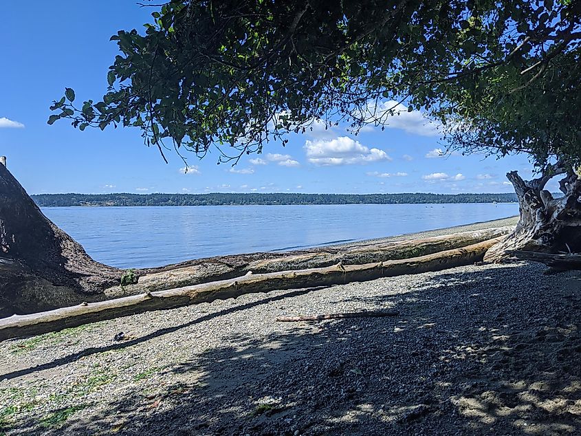 Wide, open view of Joemma Beach State Park in Longbranch, Washington