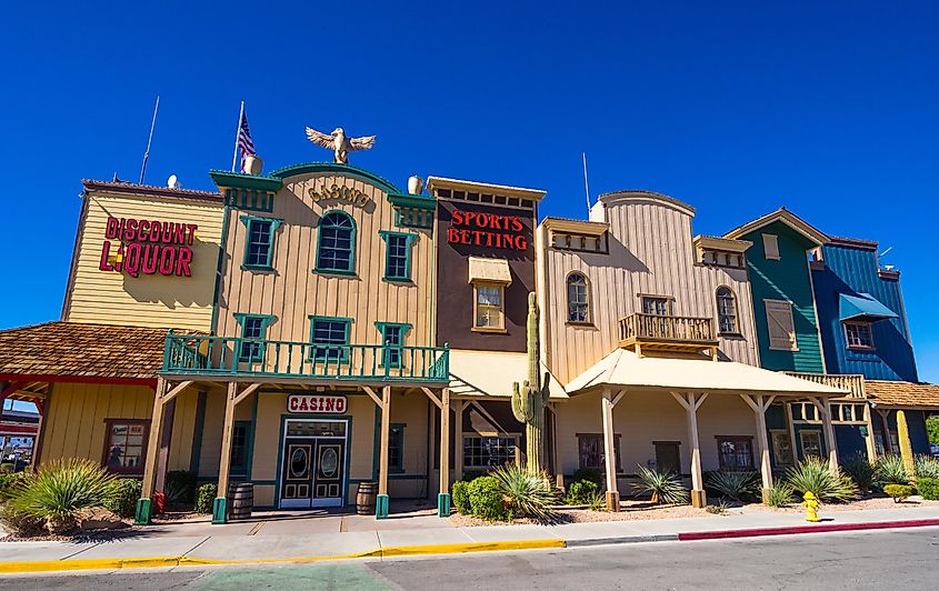 Historic saloon building and casino in Pahrump, Nevada.