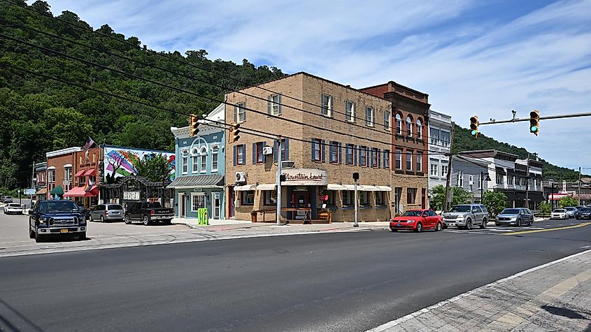 Town square in Berkeley Springs, West Virginia.