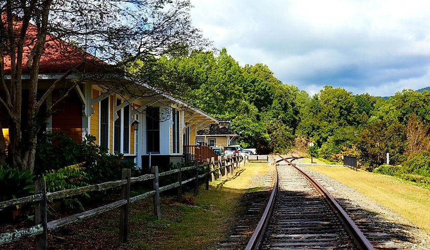 Train depot in Tryon, NC.