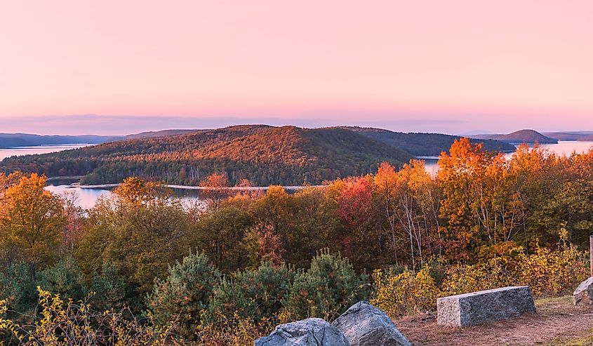 Overlook at the Quabbin Reservoir in the fall