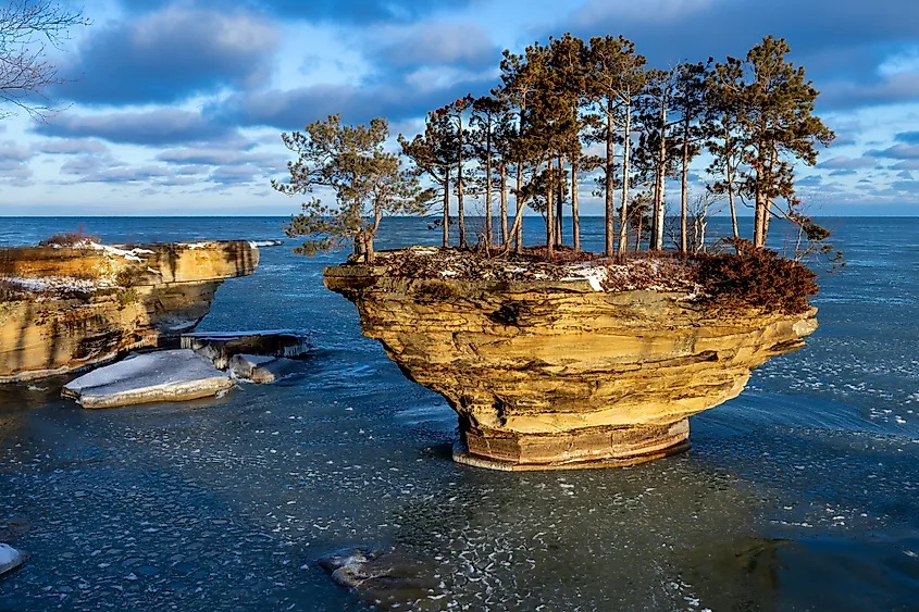 Turnip Rock on Lake Huron.