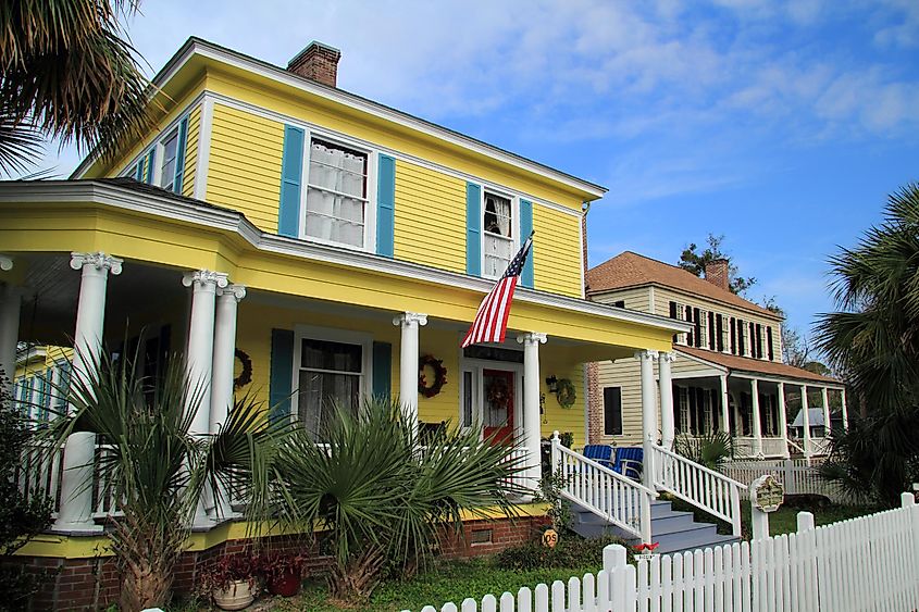 An old house in the historic district in St. Marys, Georgia