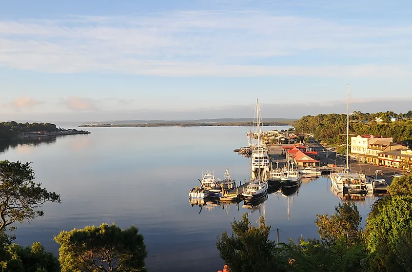 A port in the town of Strahan.