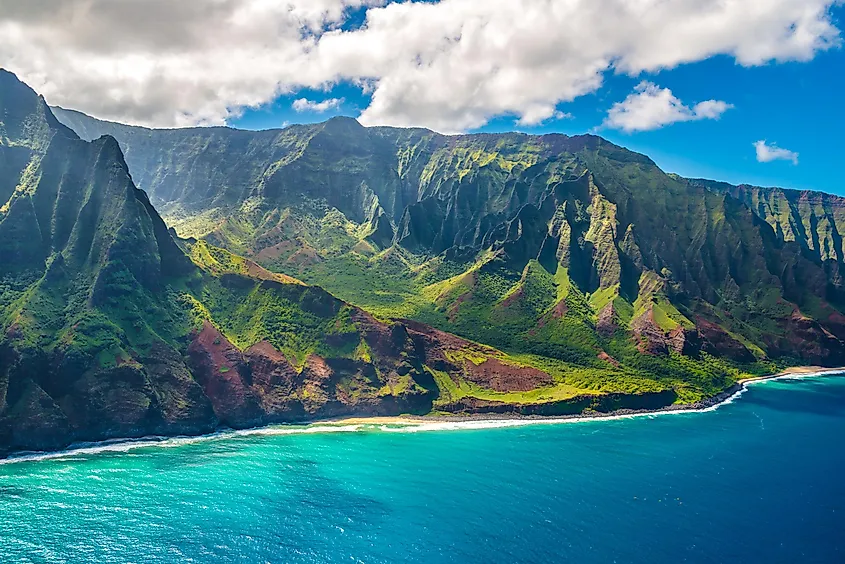 Coastal cliffs in the Hawaiian Islands.