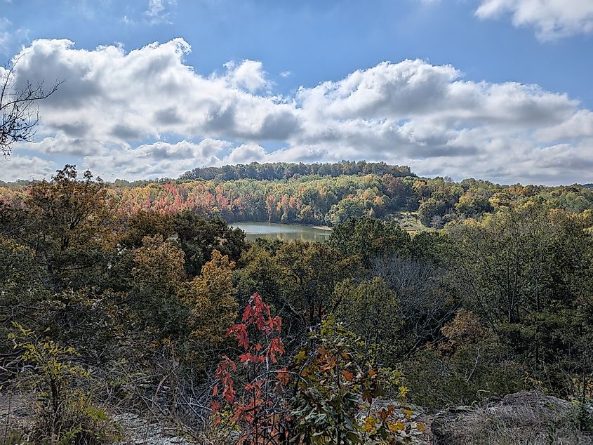 Scenic view at Ferne Clyffe State Park, Illinois.
