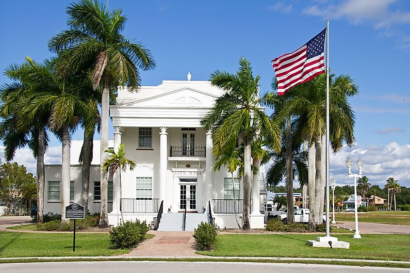 Old Collier County Courthouse in use as City Hall of Everglades City, Florida