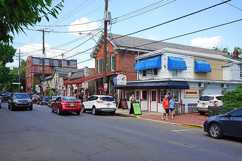 Historic New Hope, Pennsylvania, across the Delaware River from Lambertville, New Jersey, via EQRoy / Shutterstock.com
