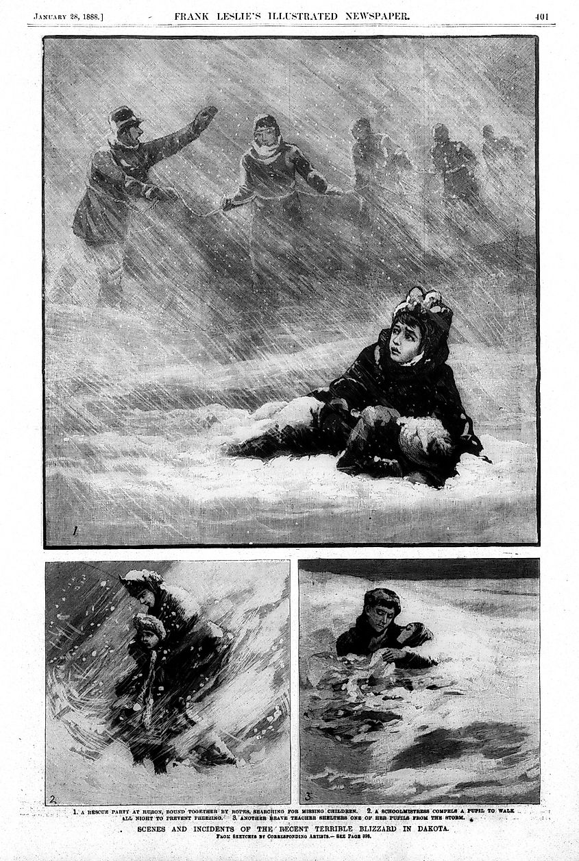 Scenes and Incidents from the Recent Terrible Blizzard in Dakota on January 12, 1888