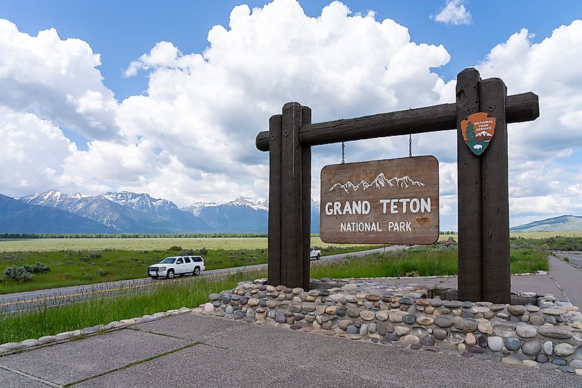 The grand entrance to the Grand Teton National Park, Wyoming