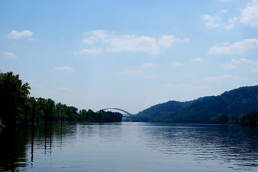 The Ohio River running through West Virginia
