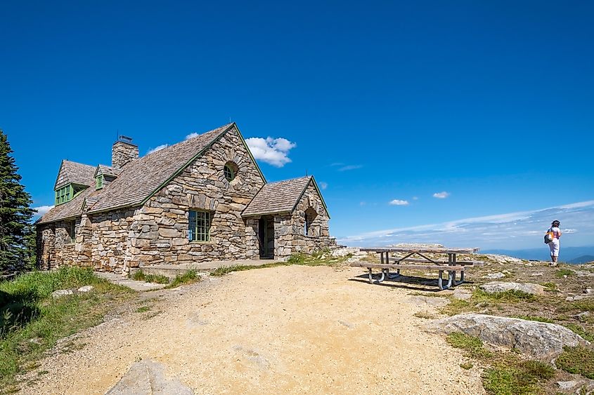  Rock constructed Vista House at the top of Mount Spokane State Park.
