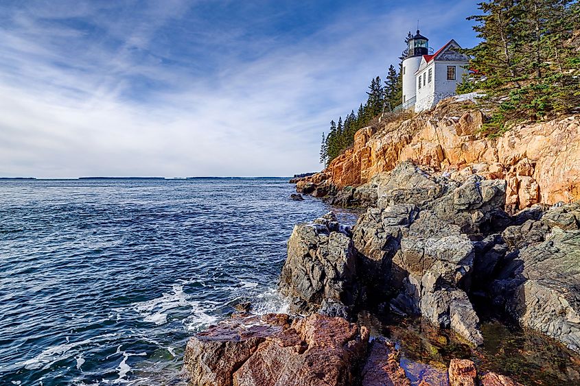 Historic Bass Harbor Head Light in Mount Desert Island, Maine