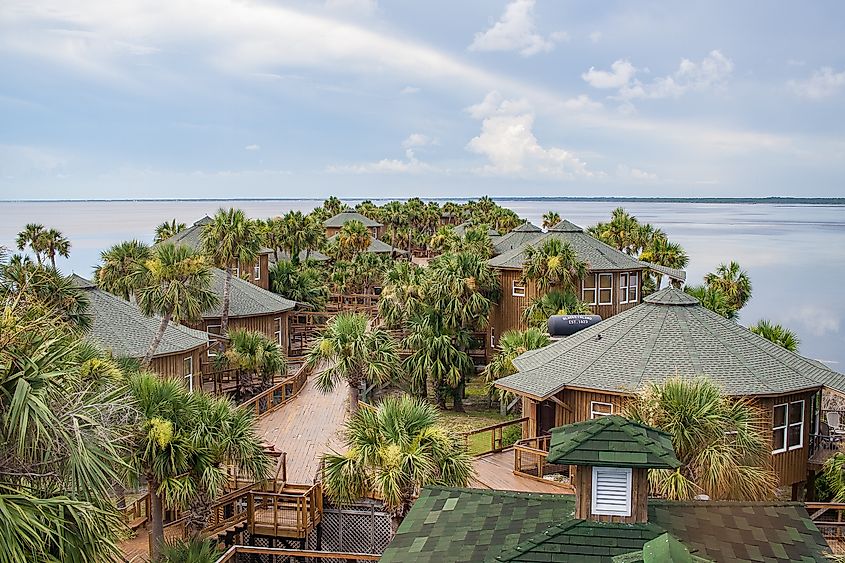 Bungalows on stilts in Port St. Joe, Florida.