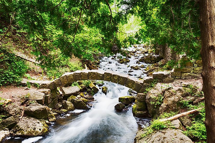 A short stone bridge on the Bruce Trail