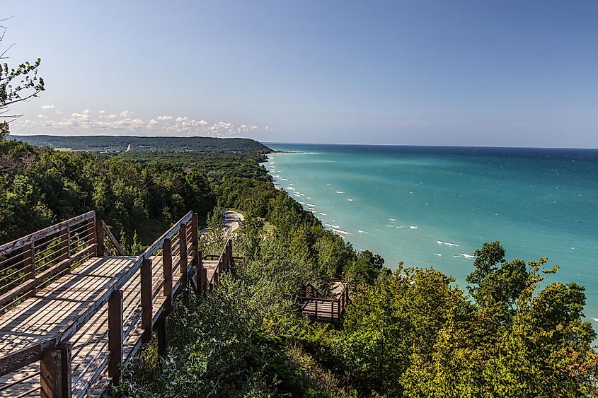 Lake Michigan Overlook. Popular roadside stop near Arcadia, Michigan