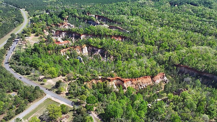 Aerial view of Providence Canyon State Park