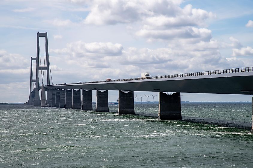 The Great Belt Bridge (Eastern) in Denmark.
