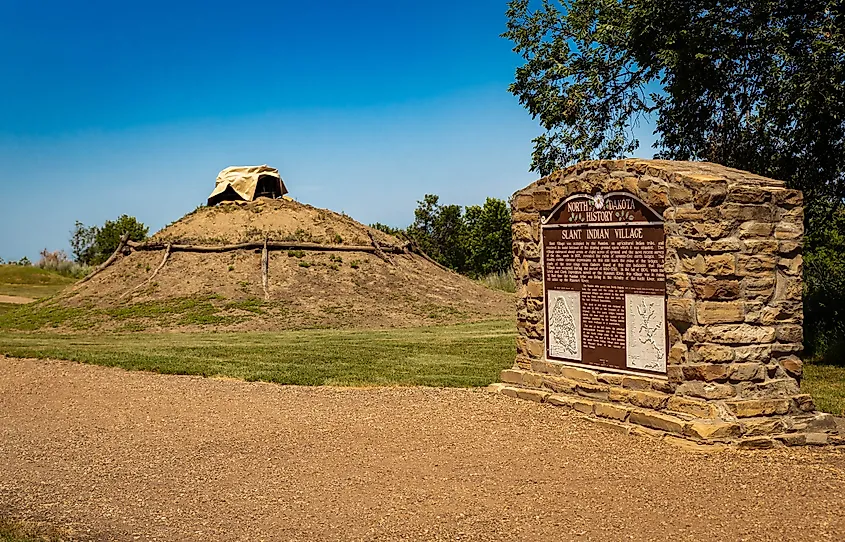 Replica Mandan village at Fort Abraham Lincoln State Park in North Dakota.