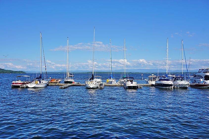 Lake Champlain harbor at Westport, New York.