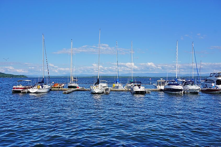The Lake Champlain harbor at Westport, New York.