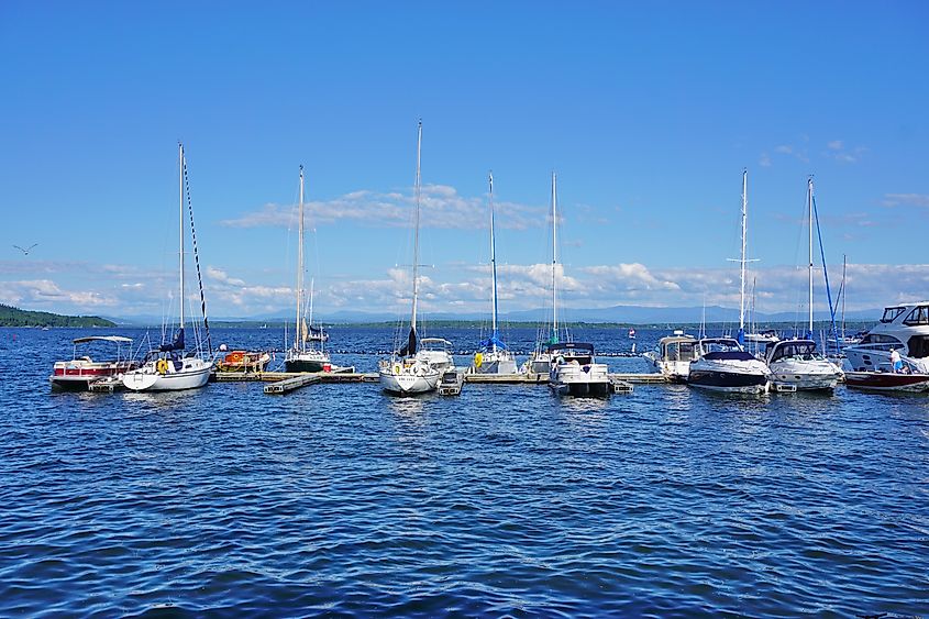 The Lake Champlain harbor at Westport, New York.