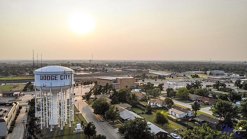 Aerial view of Dodge City, Kansas