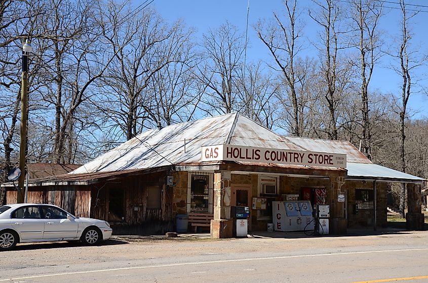 View of the Hollis Country Store in Arkansas.