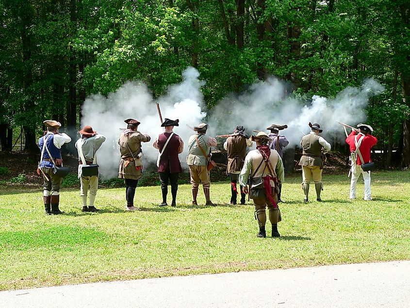 reenactors at Musgrove Mill State Historical Site, South Carolina.