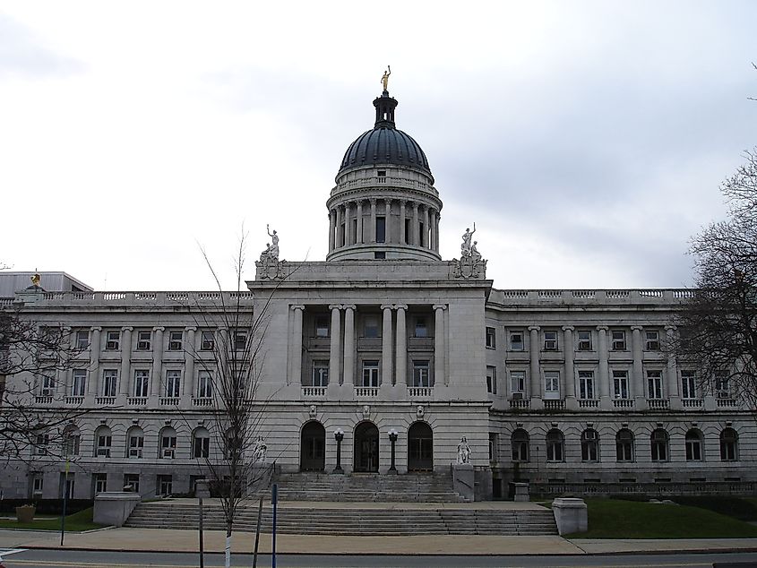 The Bergen County courthouse in Bergen County, New Jersey, USA.