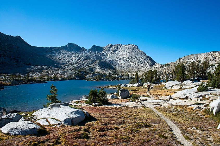 Marie Lake on John Muir Trail in the High Sierra Mountains