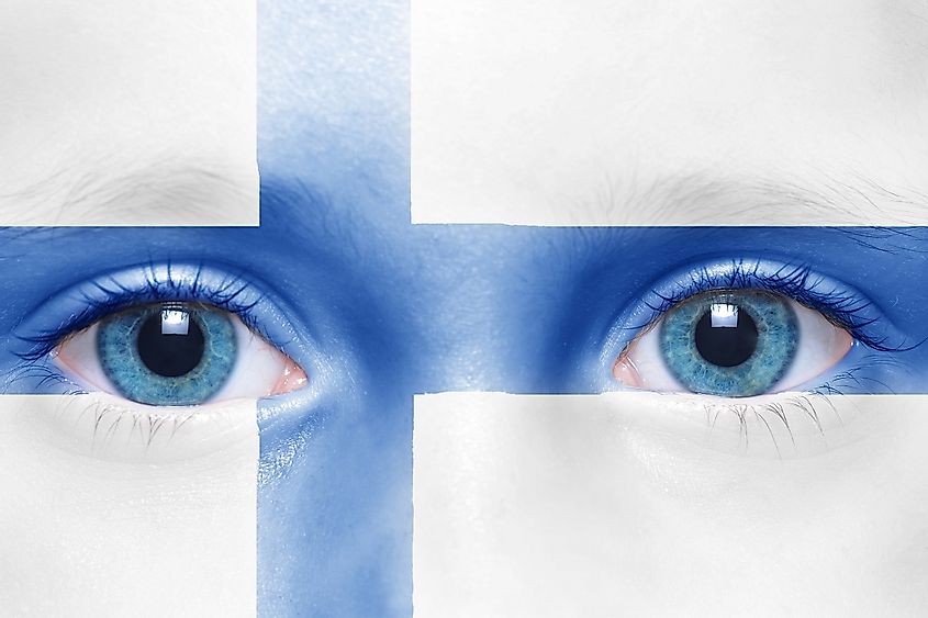 Finnish Child With Blue Eyes 