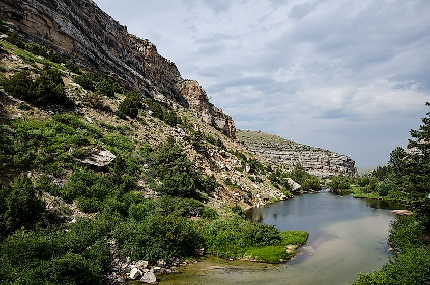 View of the Sinks Canyon, in Sinks State Park, near Lander, Wyoming in the summer.