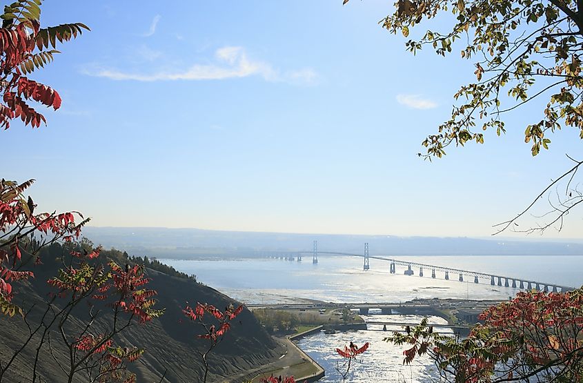 The St. Lawrence River flowing through Quebec, Canada.