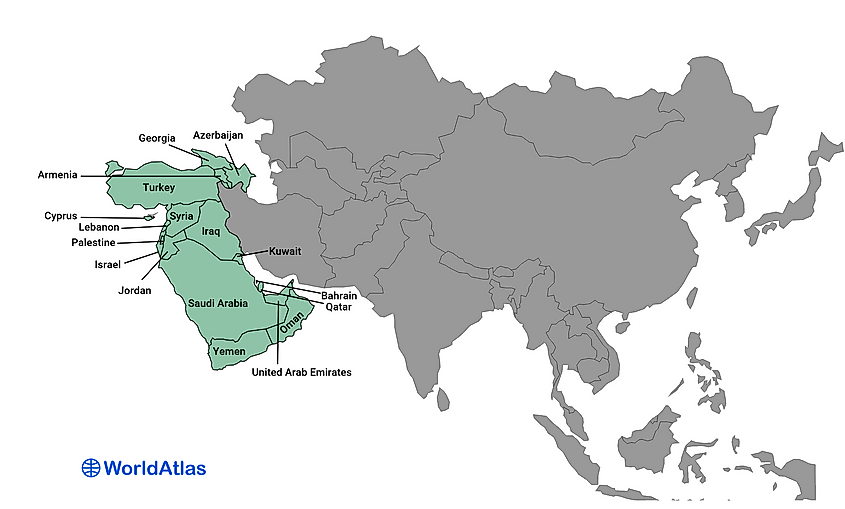 Western Asia map